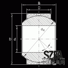 枢纽轴承 GE10-PB, 凭证 DIN ISO 12 240-1 尺度，尺寸系列 K，需维护