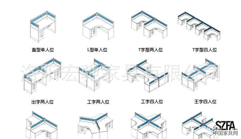 屏风办公桌人数位